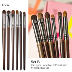 Makeup Eye Shadow Brush Set Goat Hair Tool Ultra Soft