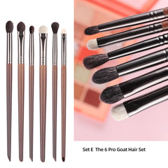 Makeup Eye Shadow Brush Set Goat Hair Tool Ultra Soft