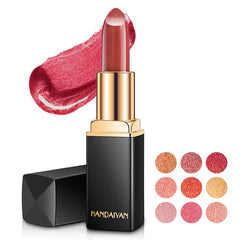 Glitter Matte Velvet Nude Lipstick Shimmer Sexy Red Pigments Makeup