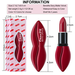 Multi Colors Lipstick Waterproof Big Mouth Nude Matte Long Lasting Lip Stick